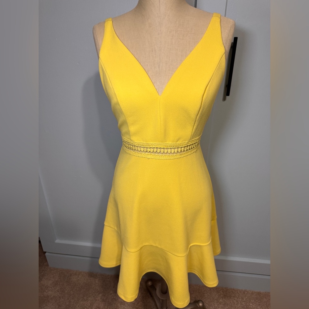 Lulu's Bright Yellow Sleeveless Mini Dress